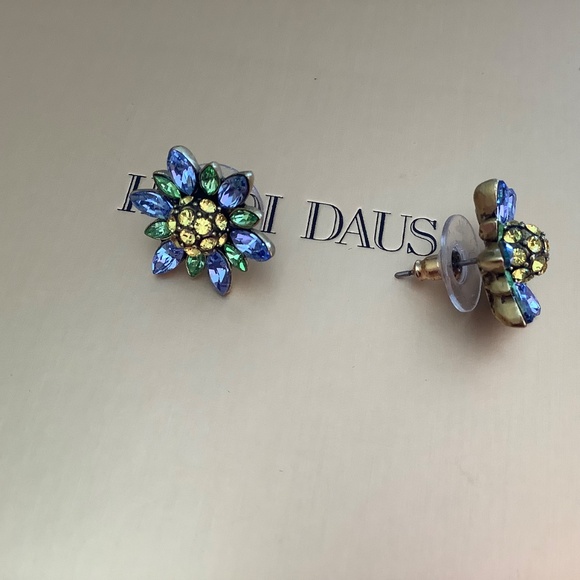 Heidi Daus Flipping Fabulous Crystal Pin Earrings and Silk Cord Multi - Picture 7 of 16